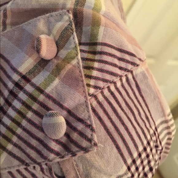 Pins and needles purple plaid button up top s - Picture 7 of 7